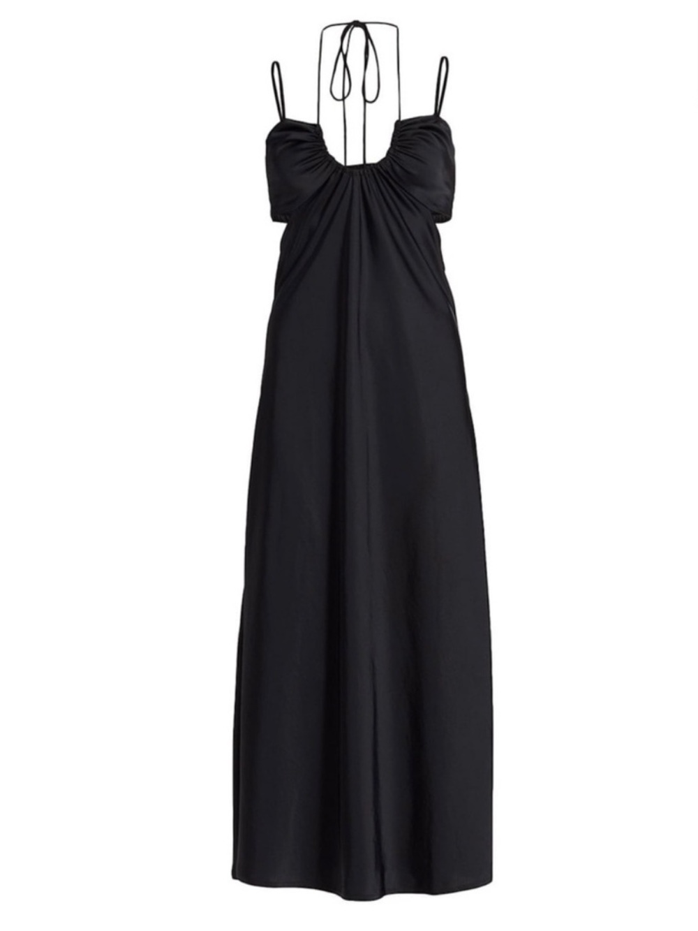 A.L.C. Black satin cutout strappy dress midi dress Halter